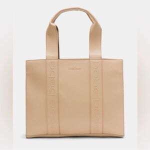 Bebe Hana Tote Bag Large Taupe/Tan With Handles New With Tag